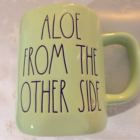 Rae Dunn Coffee Cup Tea Mug with Lid Aloe From the Other Side Excellent no chips - Picture 5 of 5